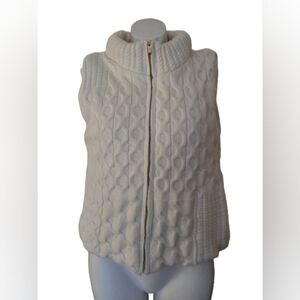 Joie Cream Colored  Cable Knit Zip-Up  Vest Size M